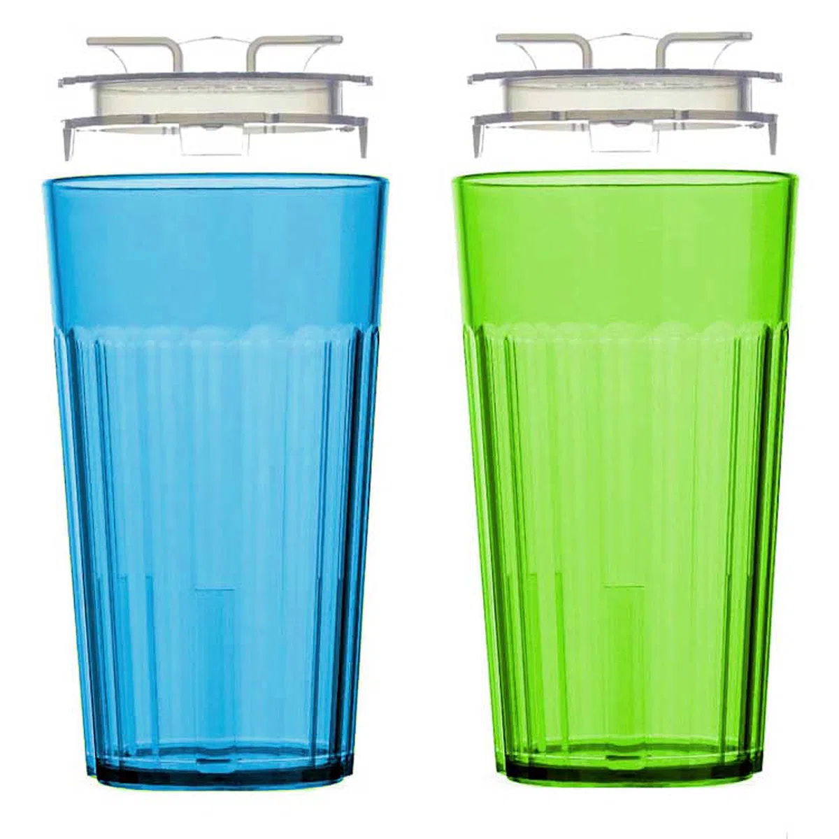 Reflo Smart Cup (Blau und Grün, 2er-Pack) Jetzt unzerbrechlich, offener Rand, Trainingsbecher für Kleinkinder, 360 Free-Flow, kein Saugnapf – hergestellt in den USA