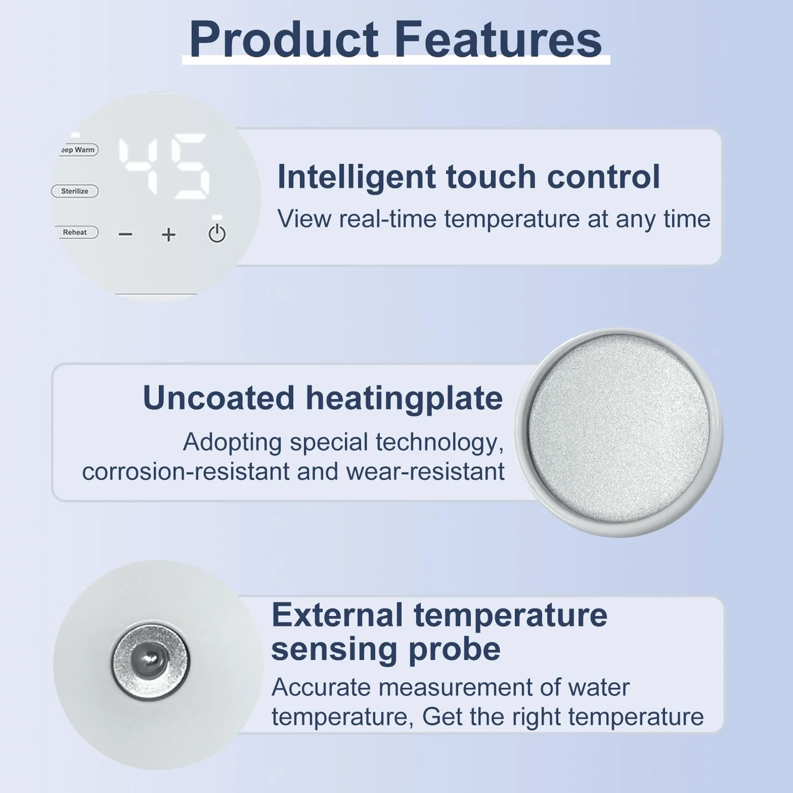 Flaschenwärmer Baby, Sterilisator für babyflaschen 8-in-1, Bottle Warmer Milchwärmer, Fast Babynahrungsheizung & Abtauung, Fläschchenwärmer BPA-freier, Babykostwärmer mit LCD-Display