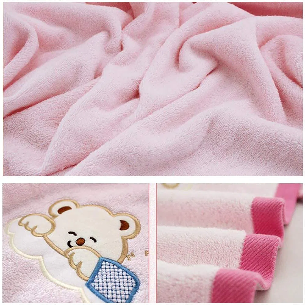 Handtuch Badetuch Großes Babybadeblatt 43 x 43 Zoll bestickter Bär gedruckt Kinder Badetuch Baumwolle für maximale Weichheit und Saugfähigkeit,3-Stück Badehandtücher (Color : 3piece)
