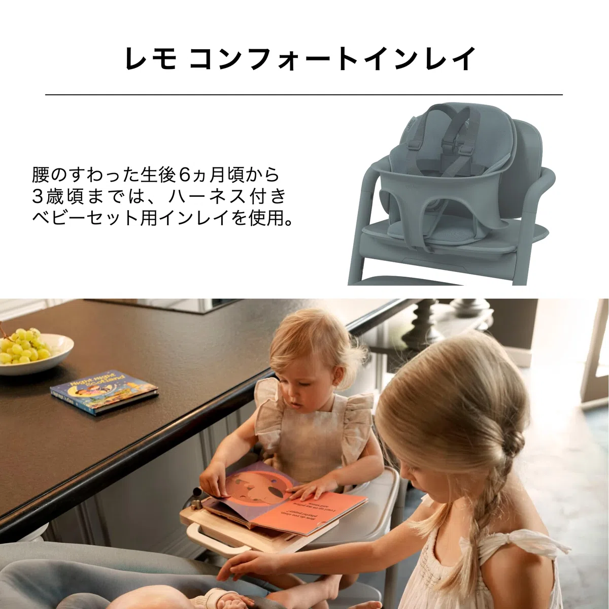 CYBEX Gold LEMO Komforteinsatz, Für CYBEX LEMO Baby Set und LEMO Hochstuhl, Stunning Black