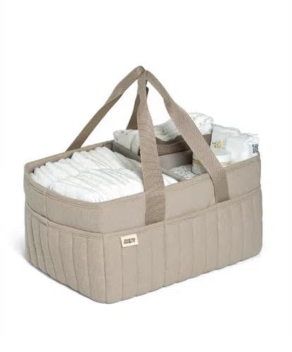 Mamas & Papas Windeltasche - Cashmere Waffle | Strukturiertes Waffelstoff-Design, mehrere Fächer, robuster Tragegriff, tragbarer Kinderzimmer-Organizer