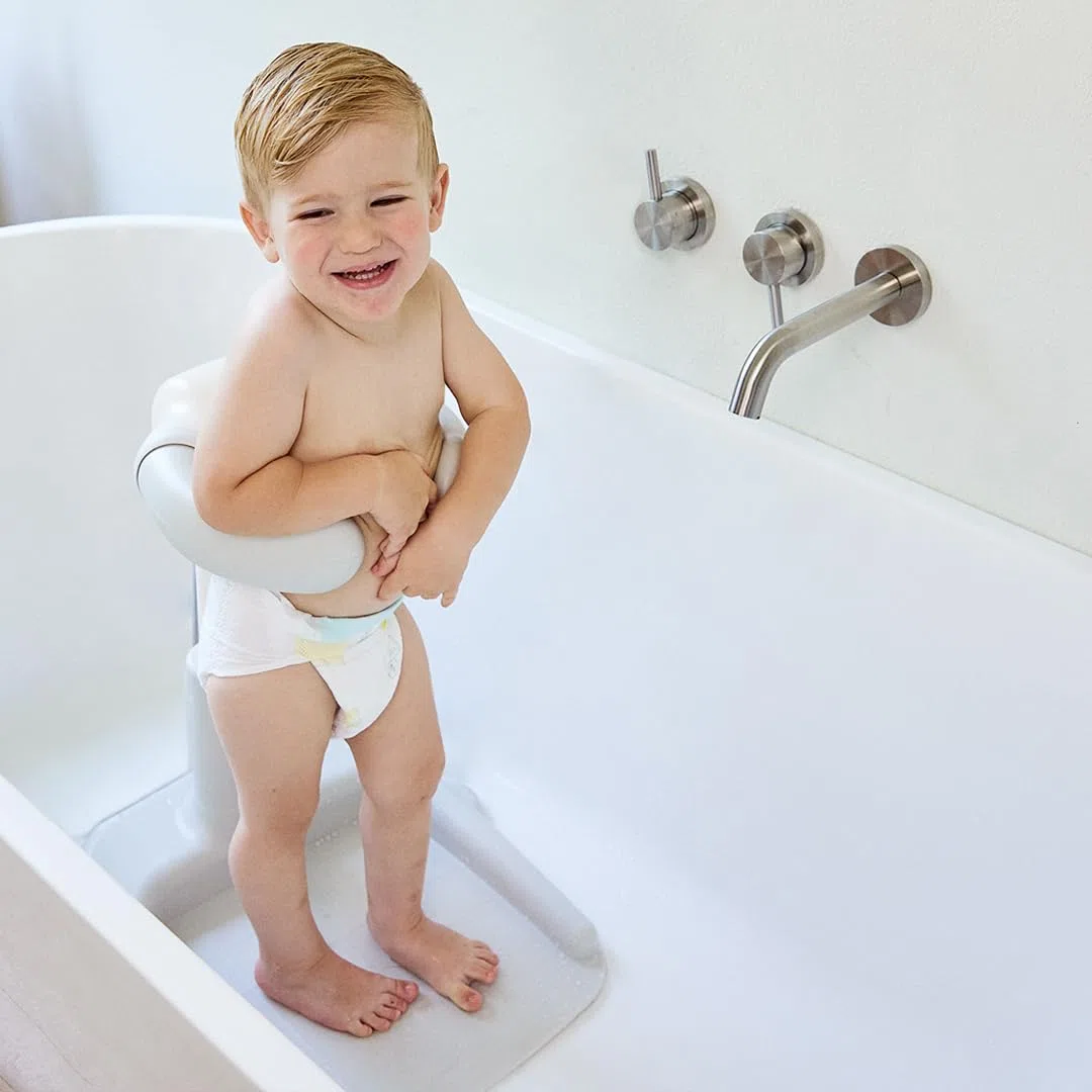 Verstellbare Baby-Badewanne mit Ständer, Standunterstützung für Badewanne und Dusche, Anti-Pinch Soporte para Bañera de Bebé, Smart Water Flow Hug Tower | Safe Flor Bañar al