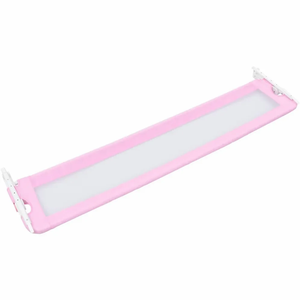 Kleinkind-Bettschutzgitter Rosa 180x42 cm mit atmungsaktivem Sicherheit Netz, klappbar und höhenverstellbar, tragbar, geeignet für Kinderbett, Elternbett, Familienbett, Reisebett