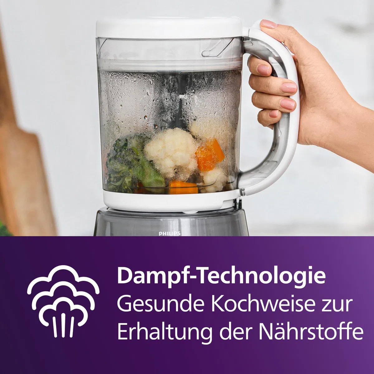 Philips Avent 4-in-1-Babynahrungszubereiter Dampfgarer Mixer SCF883/20