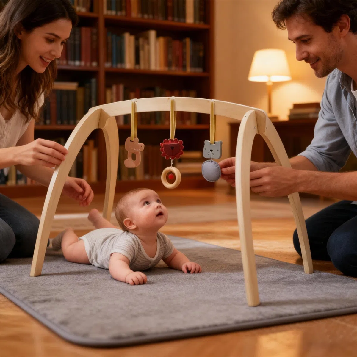 Baby-Aktivitätsspielbogen Rassel, sensorisches Lernspielzeug und | Natürliche Stimulation Baby-Spielbogen zur Babyparty, Geburtstag, Schlafzimmer, Wohnzimmer und Reisen