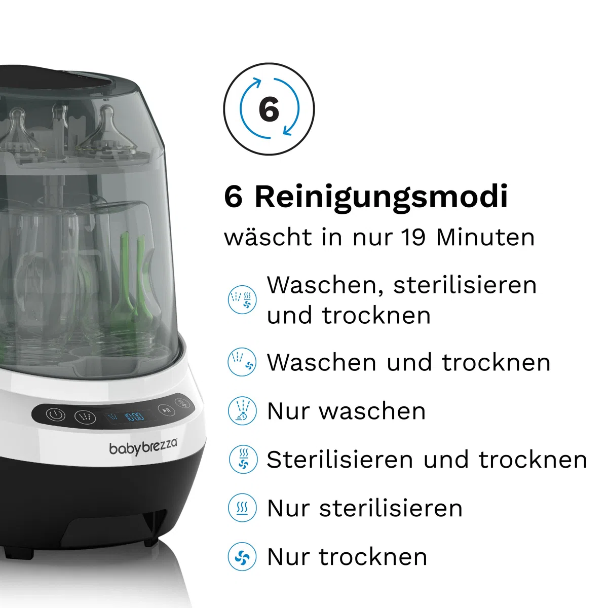 Baby Brezza Formula Pro Advanced & Bottle Washer Pro Bundle Set | Mischt Milchpulver & Wasser automatisch, wäscht, sterilisiert & trocknet Flaschen – vollautomatisches Bundle