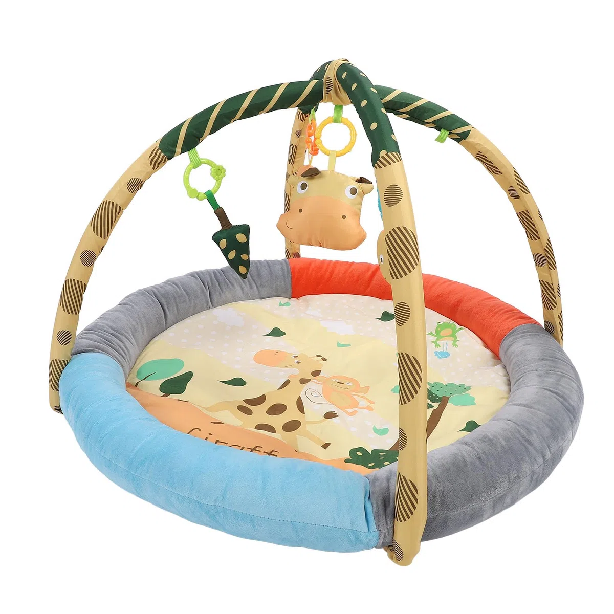 GLOGLOW Plüsch-Baby-Turnmatte, Spielmatte aus Weicher Baumwolle, Großes Baby-Aktivitäts-Fitnessstudio, Sensorische Entwicklung für Kleinkinder