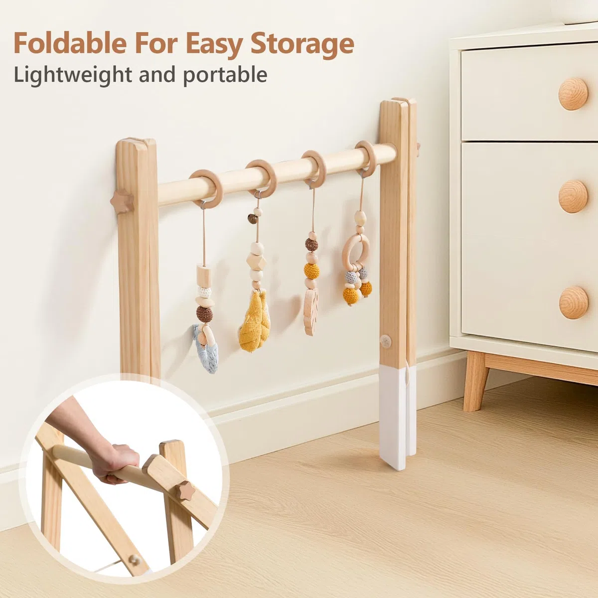 Spielbogen Baby Holz Baby Gym Holz Baby Spielbogen Neugeborenen Spielzeug Spielbogen Activity Center Baby Gelb Anhänger Design Abnehmbar Spielebogen Babies Holz
