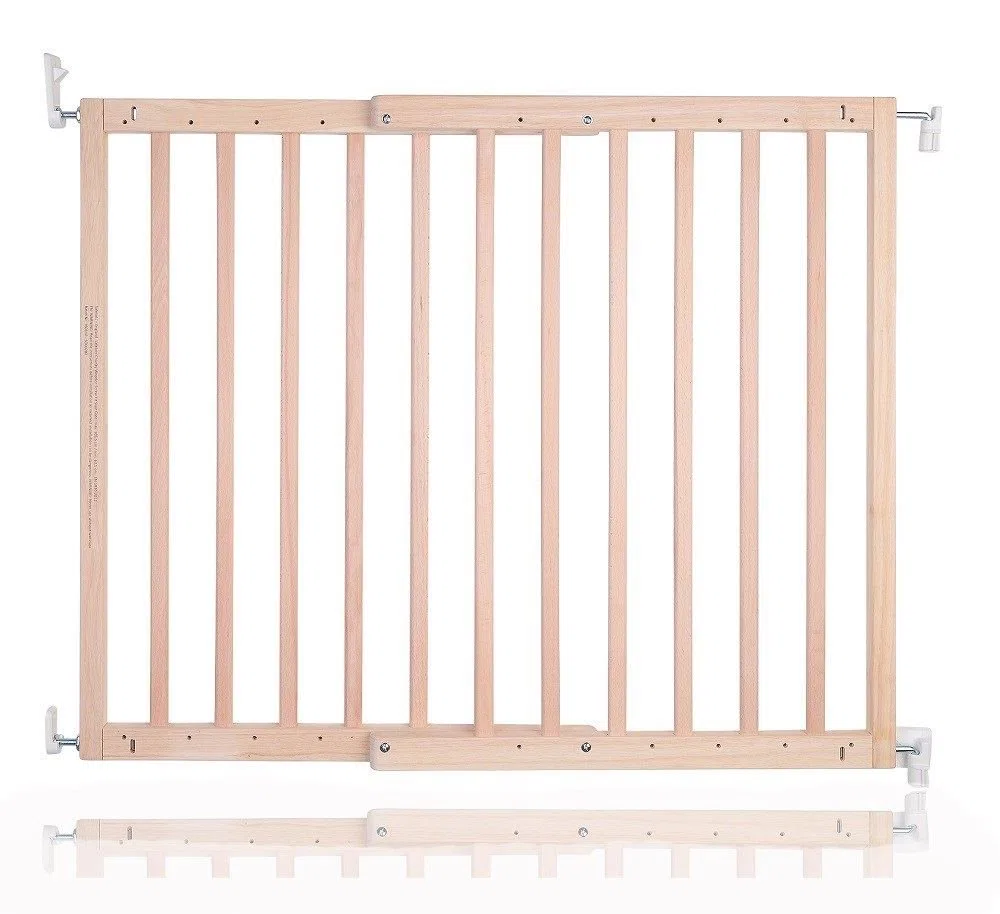 Safetots Robustes Holz Babygitter für Treppen, Natur, 63.5 cm - 105.5 cm, Holz Schraubgitter, Schraubbefestigung als Sicherheitssperre, stilvolles Design und praktisches Sicherheitsgitter