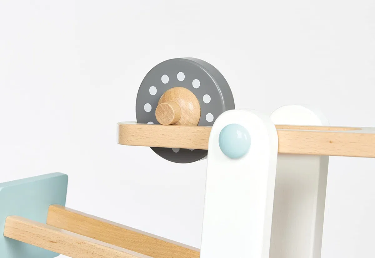 PINOLINO Kugelbahn Kuno, 9-teilig, aus Holz, L 68, B 25, H 56 cm, für Kinder von 3 – 6 Jahren