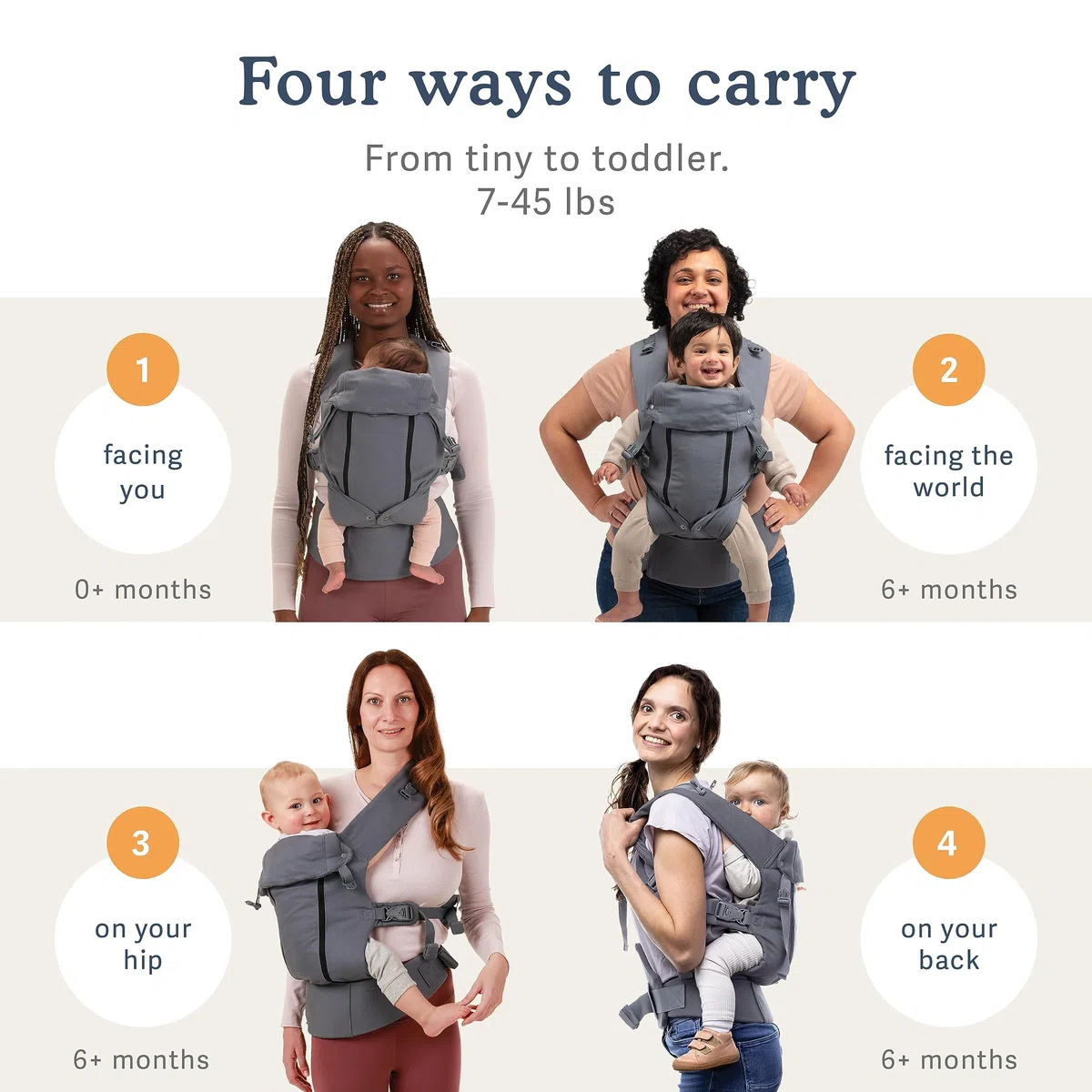 Beco 8 Babytrage Neugeborene ab Geburt bis Kleinkind - Cool Hybrid Baby Trage mit verstellbarem Sitz - Babytrage ab Geburt - Ergonomischer Baby Tragegurt & Baby Carrier - 3-20 kg (Dunkelgrau)