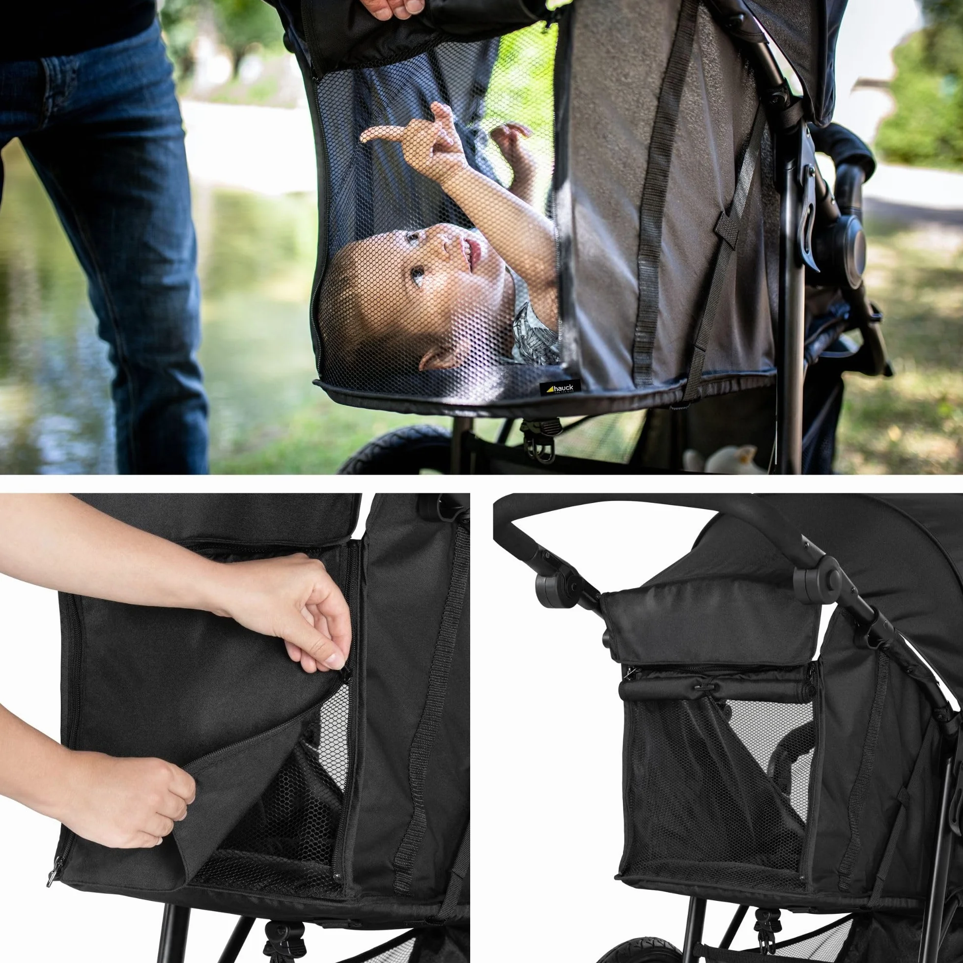 Hauck Runner 2 Dreirad Buggy Kinderwagen mit XL Luftreifen bis 22 kg, Schwarz, Federung, UV-Schutz 50+