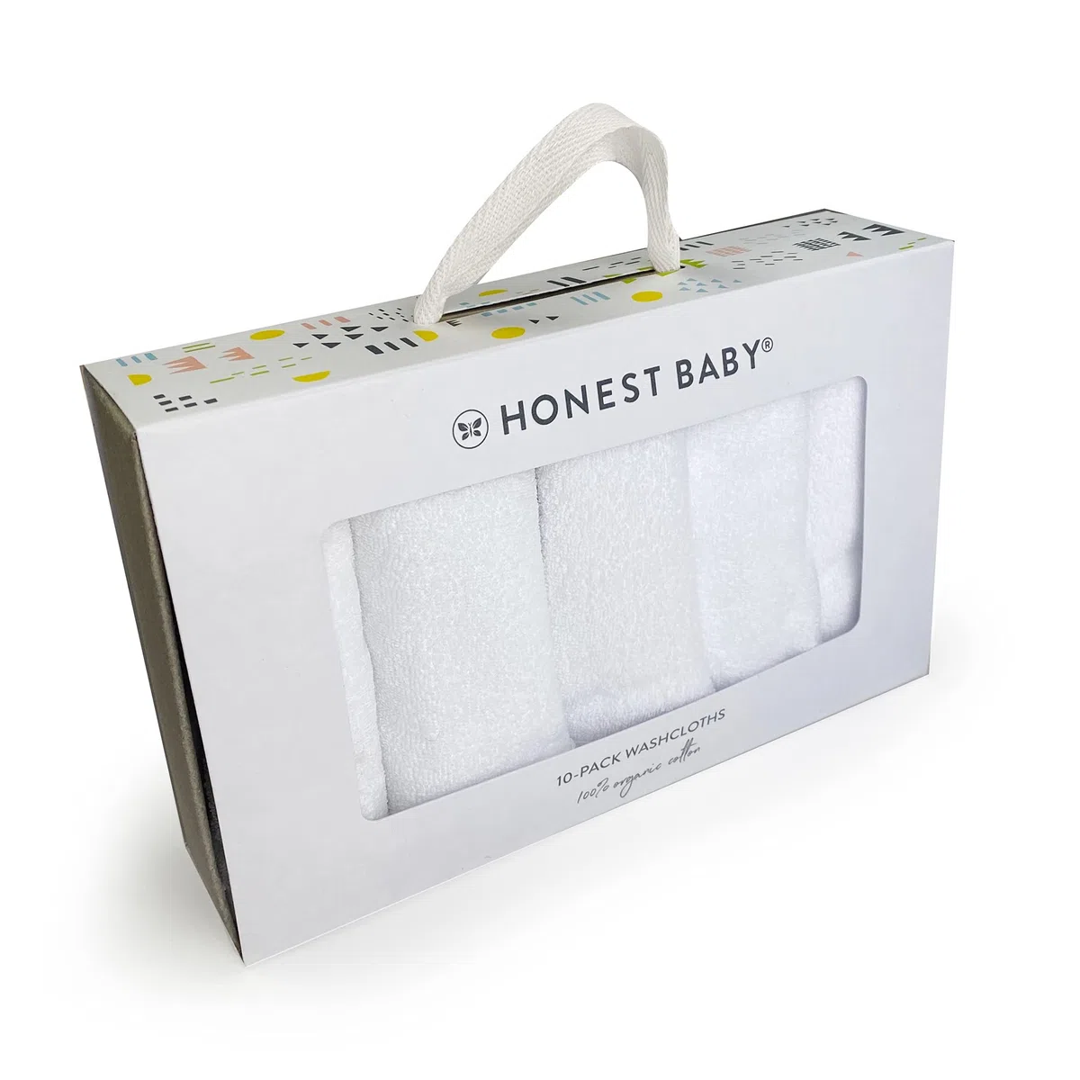 HonestBaby Babytücher aus Bio-Baumwolle, 10 Stück, weiß glänzend, Einheitsgröße, 10 Stück