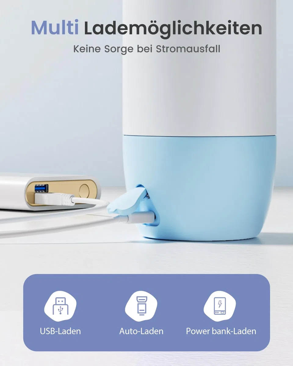 Grownsy Flaschenwärmer baby Unterwegs Schnellheizender babyflaschen wärmer mit 10000mAh Akku 600ML Kapazität und Präzise Temperaturkontrolle Tragbarer milchwärmer für Reise & Auto