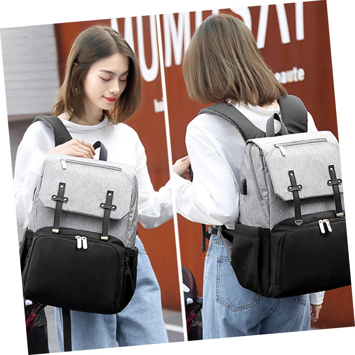 GALPADA Mehrzweck Mama Rucksack aus Oxford Stoff mit Großer Kapazität und Doppelter Schultertasche zum Reisen und Einkaufen für Mama