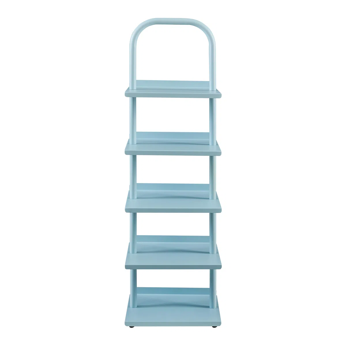 [en.casa] Schuhregal schmal für Kinder Poytya Schuhablage hoch für 5 Paare Organizer Standregal mit 5 Ebenen Metall 96 x 30 x 27 cm Blau