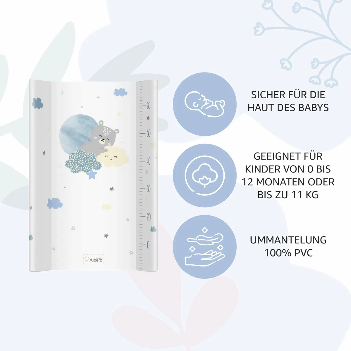 Weiche Wickelauflage Baby Wickelunterlage für Junge und Mädchen Wasserdicht Wickeltischauflage Abwaschbar Für ein Neugeborenes Faultiere 70x47x3cm