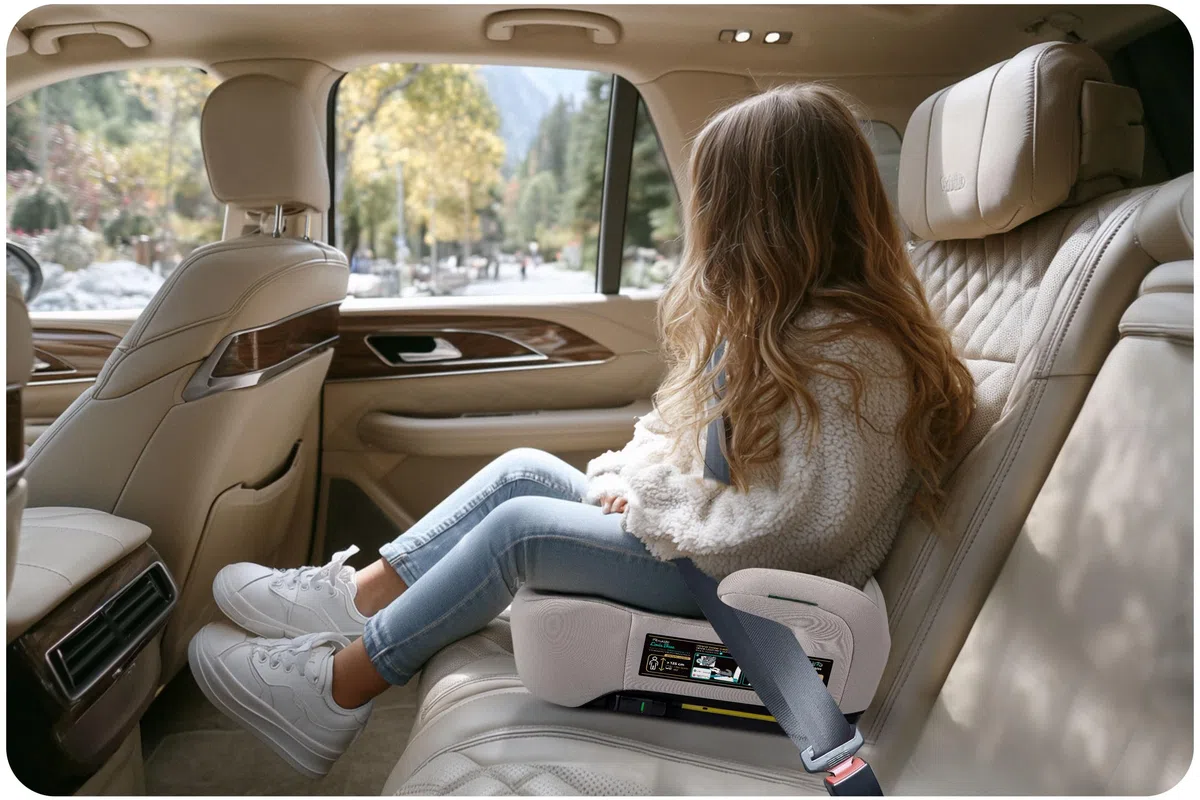 Nukido Sitzerhöhung Auto Kindersitzerhöhung - 22-36 kg - Kindersitz Autositz - i-Size ISOFIX - 125 Bis 150 cm - Beige