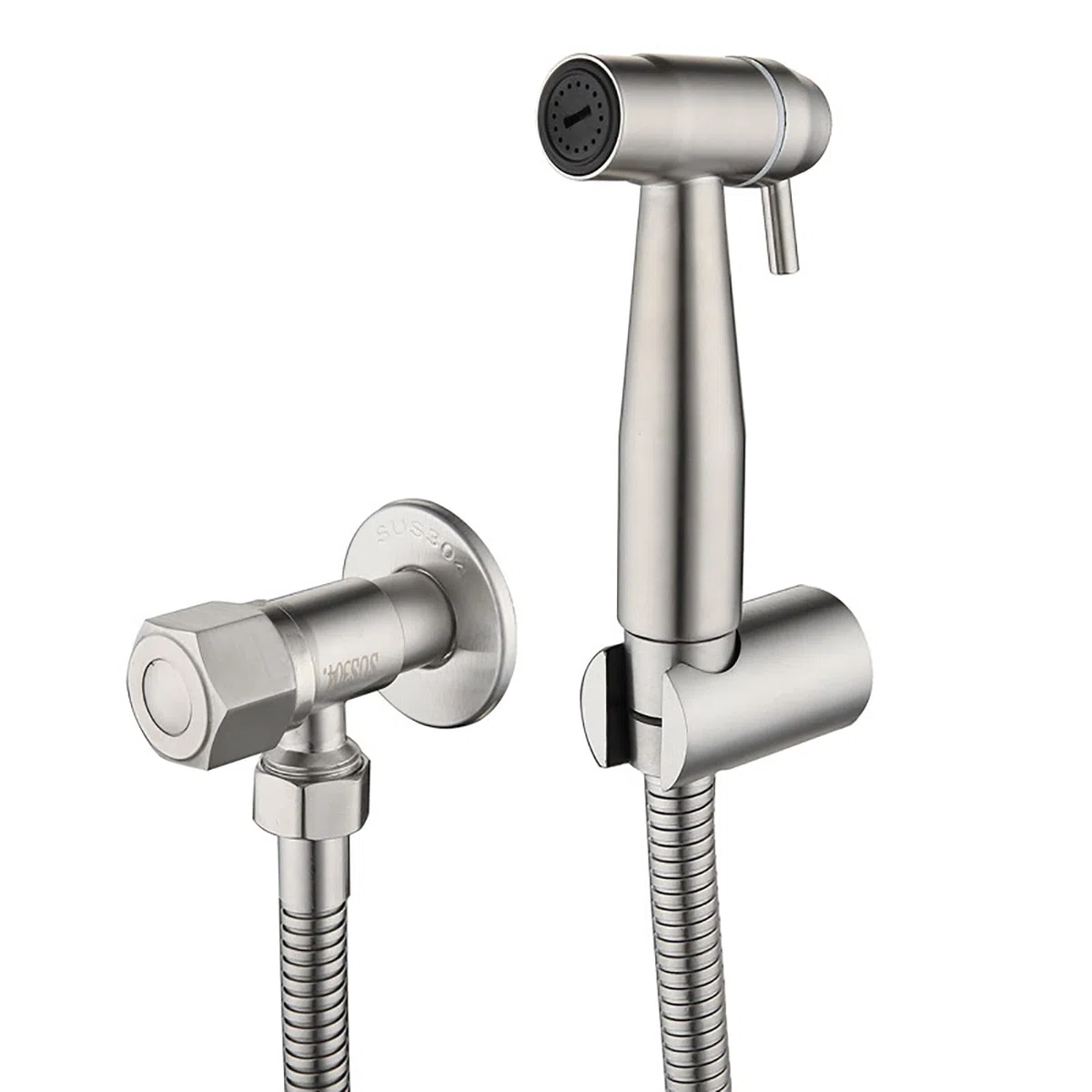 Hand-Bidet-Sprühgerät for Toilette Messing gebürstetes Badezimmer-Stoffwindel-Sprühset mit einzelnem Kaltwasser, wandmontiertes Toiletten-Bidet-Sprühset for die Damenhygiene