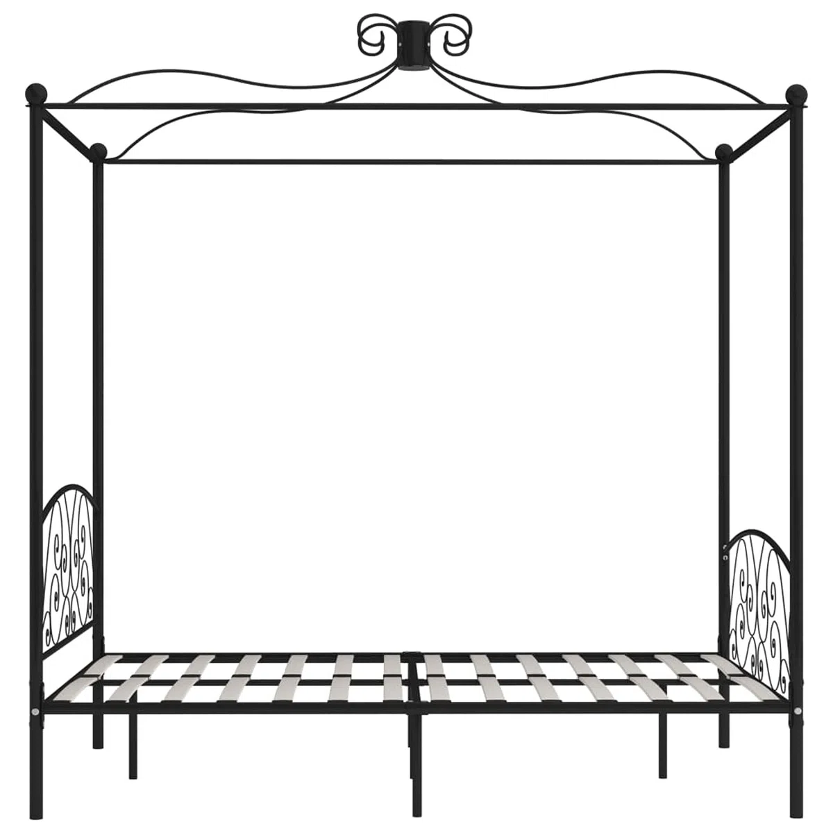 Himmelbett-Gestell Schwarz Metall 120 x 200 cm Himmelstange Klemmen Betthimmel Stange Himmelbett Gestell Moskitonetz Halterung Bett