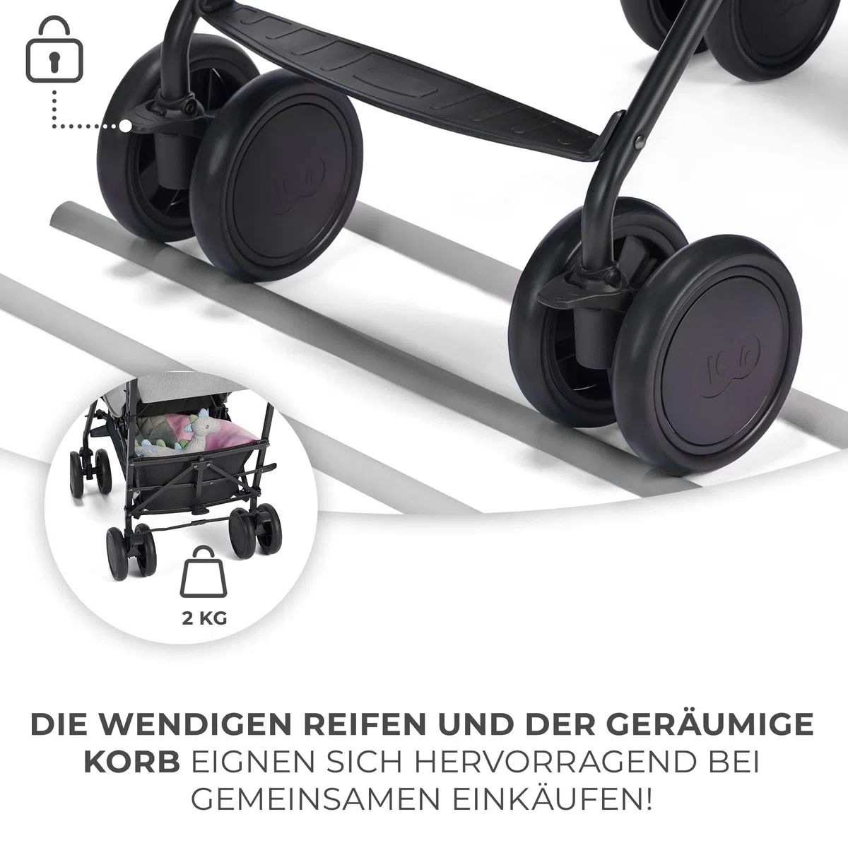 Kinderkraft Kinderwagen SIESTA, Leichte Reise Buggy, Verstellbare Rückenlehne, Liegeposition, Kleine Maße nach Zusammenklappen, Vergrößerbares Verdeck, Für ältere Kinder, bis 22 kg, Grau