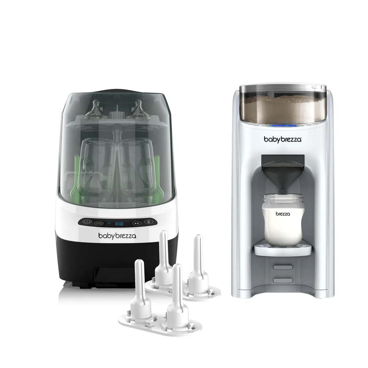 Baby Brezza Formula Pro Advanced & Bottle Washer Pro Bundle Set | Mischt Milchpulver & Wasser automatisch, wäscht, sterilisiert & trocknet Flaschen – vollautomatisches Bundle