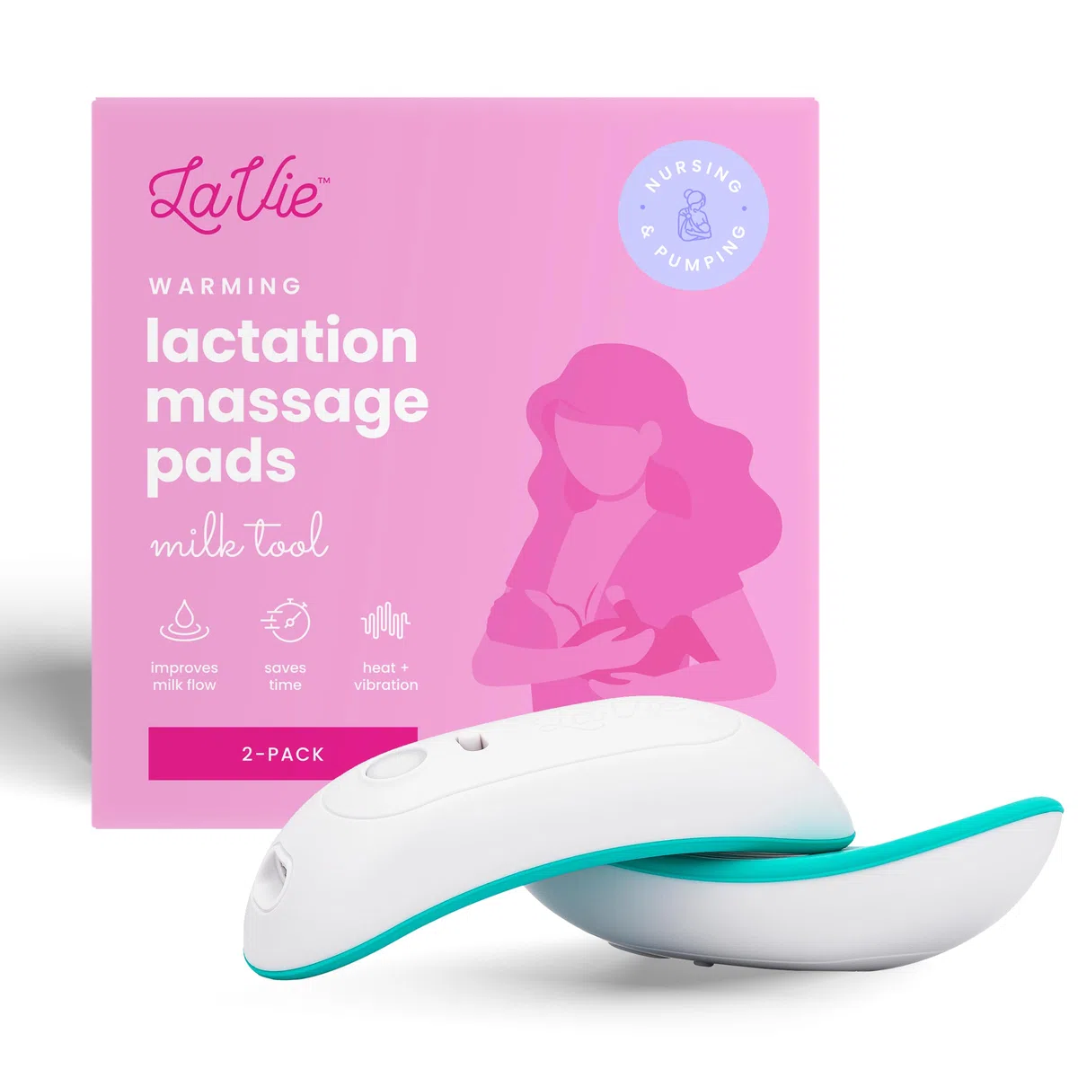 LaVie Massagekissen zum Stillen, wärmendes Stillen, Unterstützung für verstopfte Kanäle, Mastitis, Verbesserung des Milchflusses, Stau, medizinische Qualität Teal