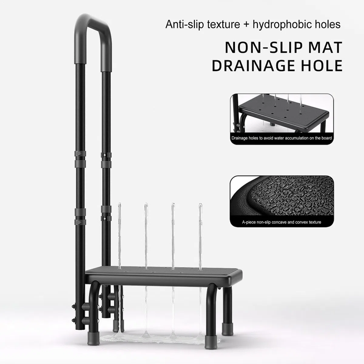 Tritthocker für Erwachsene rutschfest, tragbar, höhenverstellbar | Breite Stufe für Küche & Bad für Zuhause, Küche, Bad, Schlafzimmer, Garten, Senioren, Schwangere & Kinder