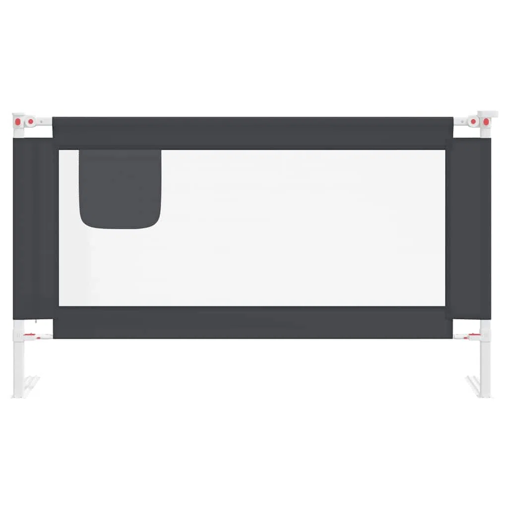 Kleinkind-Bettschutzgitter Dunkelgrau 140x25 cm Stoff mit Höhenverstellung, klappbar, Sicherheit Rausfallschutz für Kinderbett, Babybett, Elternbett, Boxspringbett, Schlafschutz