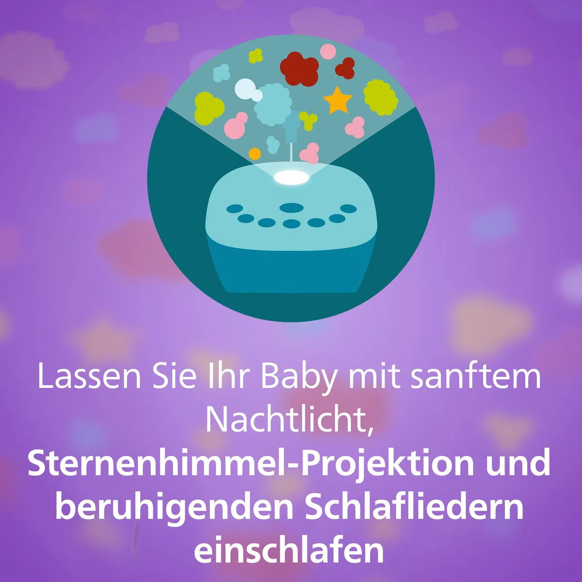 Philips AVENT Audio Babyphone, DECT-Technologie, Eco-Mode, Sternenhimmel, Gegensprechfunktion, Schlaf- und Nachtlieder, 18 Std. Laufzeit, maximale Reichweite, weiß (Modell SCD733/26)