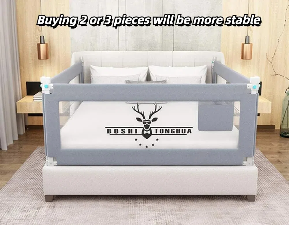 Bettgitter für Kleinkinder, extra lang, herunterklappbar, Sicherheits-Bettgitter mit Liebe-Muster, Kinderschutzgitter für Doppelbett, volle Größe, Queen-King-Size-Bett (1 Seite, 150 cm L)