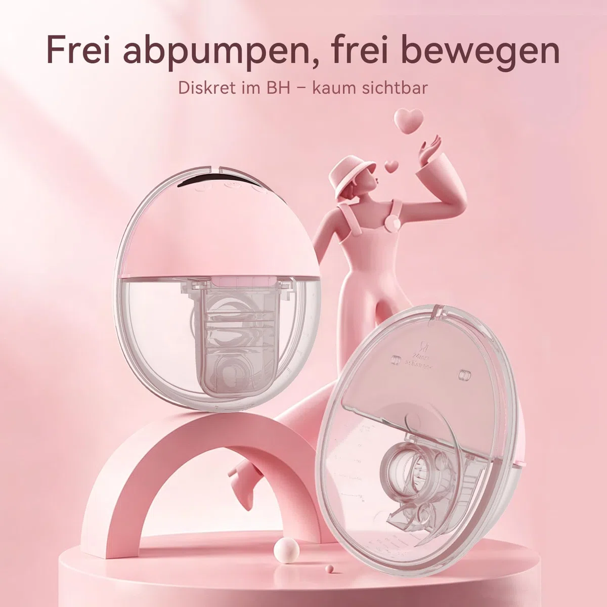 Milchpumpe Elektrisch Handsfree, Tragbare Milchpumpe Freihändig & Leise, 4 Modi und 12 Saugstufen, Wiederaufladbare Elektrische Milchpumpe mit 19/21/24 mm Flansch