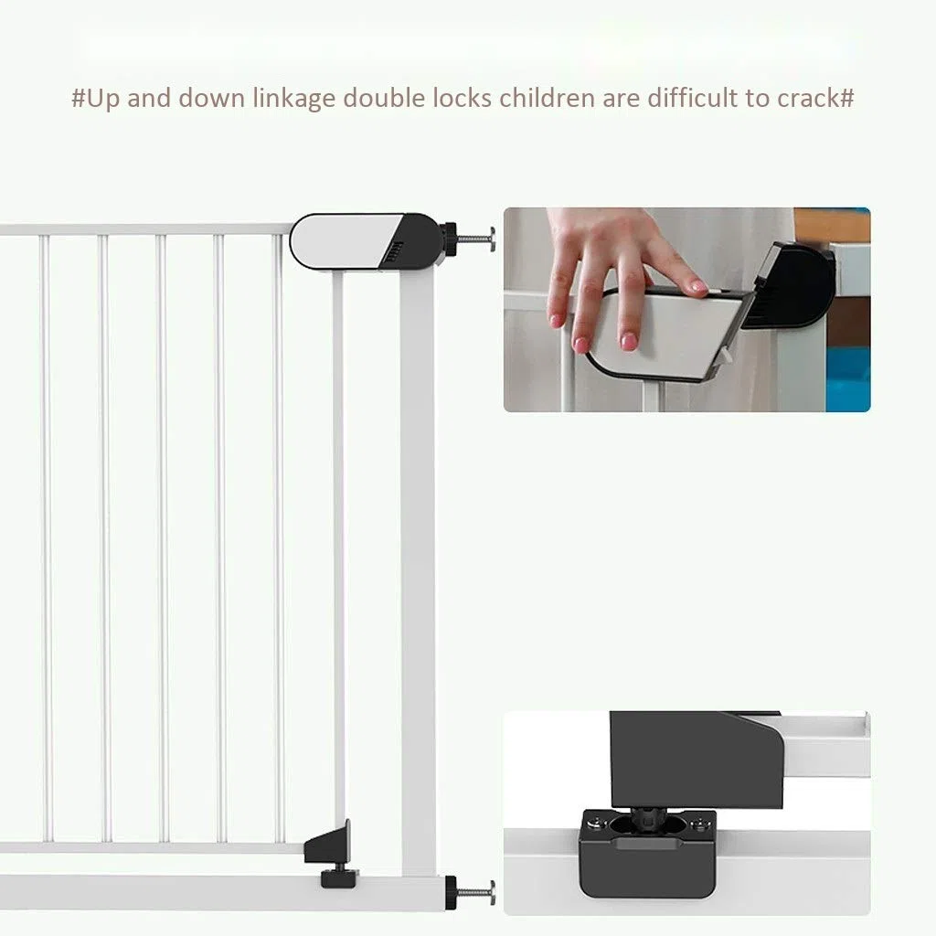ArinkO Stanzfreies hohes Treppenschutzgitter für die Sicherheit von Kindern und Haustieren – Verstellbarer Zaun für Treppen und Spielbereiche – Höhe: 76 cm – Länge: 222–229 cm