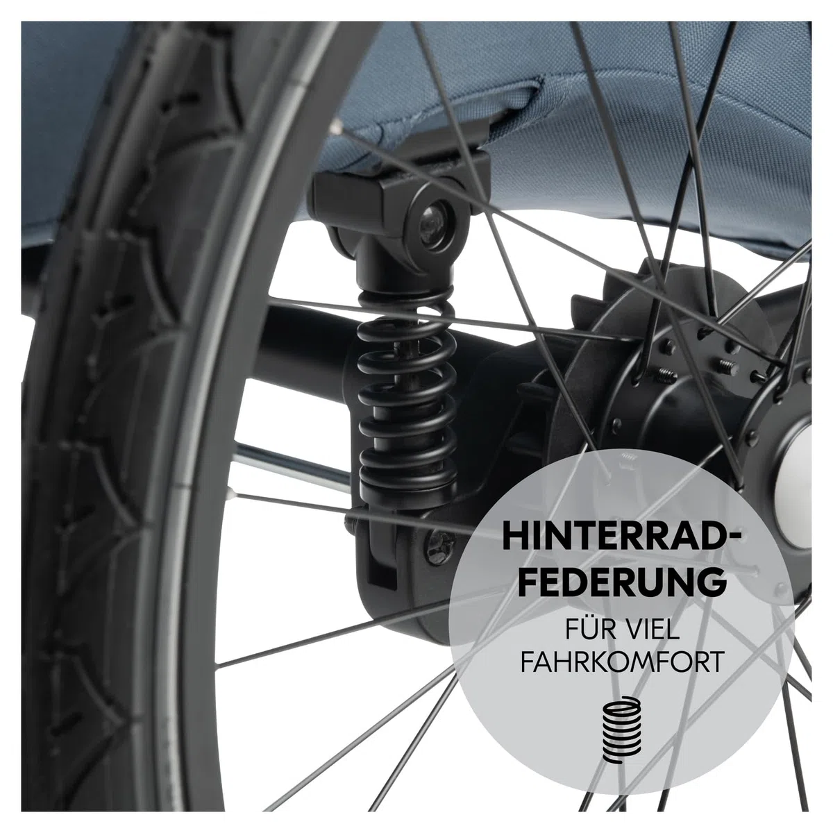 hauck Fahrradanhänger & Kinderwagen Set Dryk Duo Plus für 2 Kinder (6-48 Monate), inkl. Regenschutz, Sonnensegel, Deichsel, Buggyrad, Fahne und LED Licht
