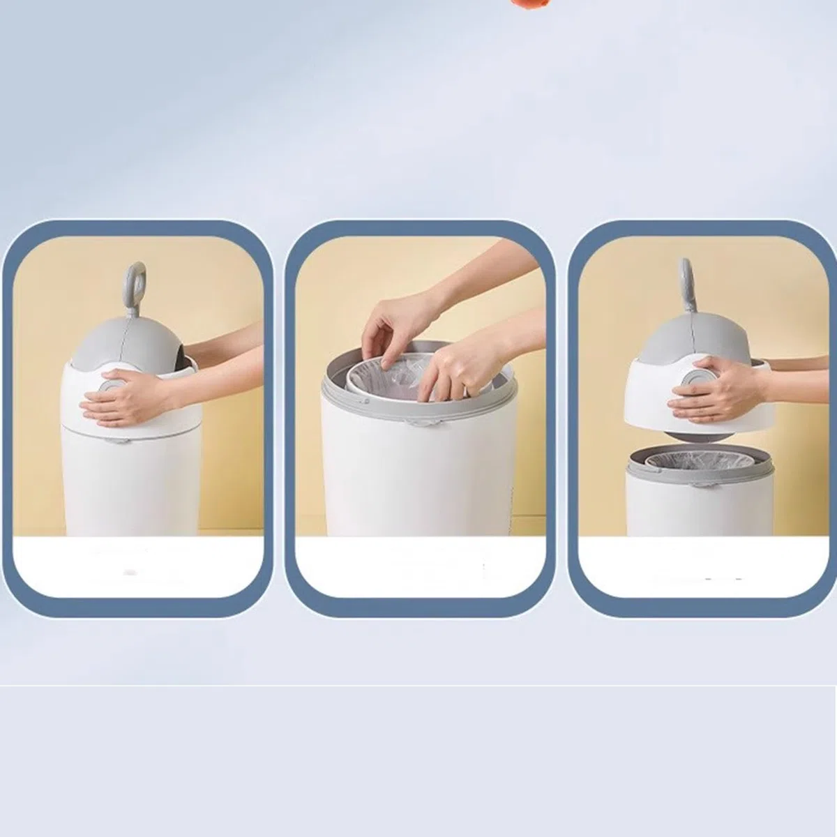 Mülleimer für den Innenbereich Kreativer Mülleimer, Zylindertyp, großes Fassungsvermögen, Kunststoff-Mülleimer mit Deckel, Babywindeleimer for Wohnzimmer, Schlafzimmer, Badezimmer, 15 Liter Dekorative
