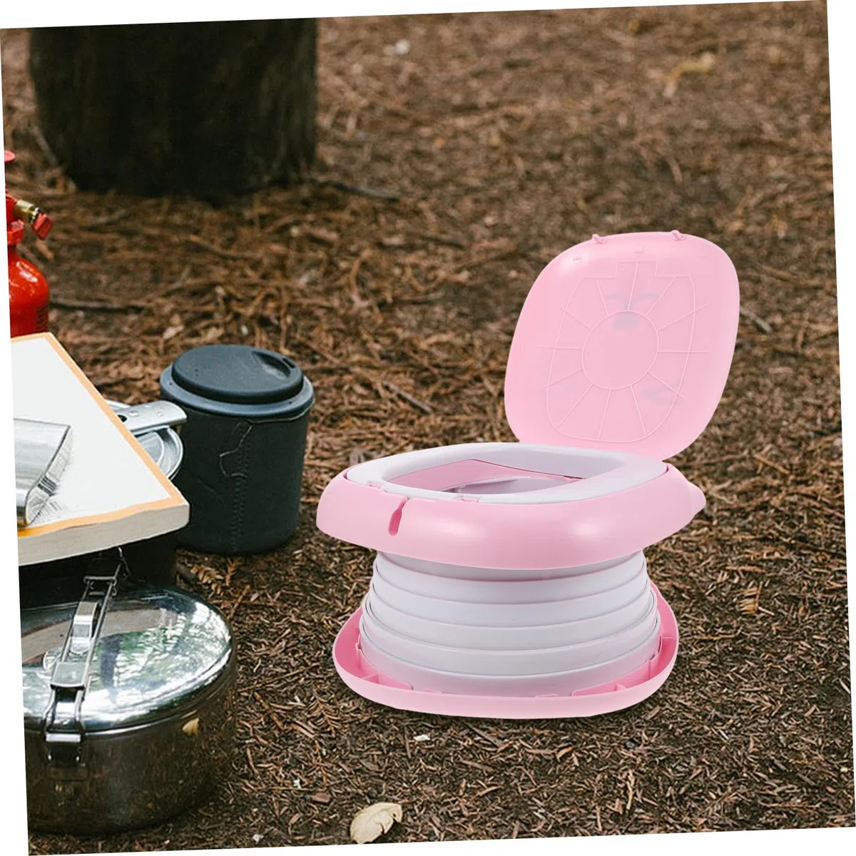 FRCOLOR Klappbares Töpfchen für Junge Mädchen Tragbarer Camping-toilettensitz Faltbares Reise-wc für Kleinkinder Auslaufsichere Campingtoilette Kompakter Toilettensitz für Unterwegs
