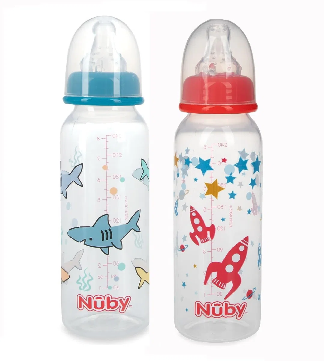 Baby Füttern – Nuby – 8oz pack-of-2 bedruckt nicht Tropfende Flasche (1 Set nur) 1167
