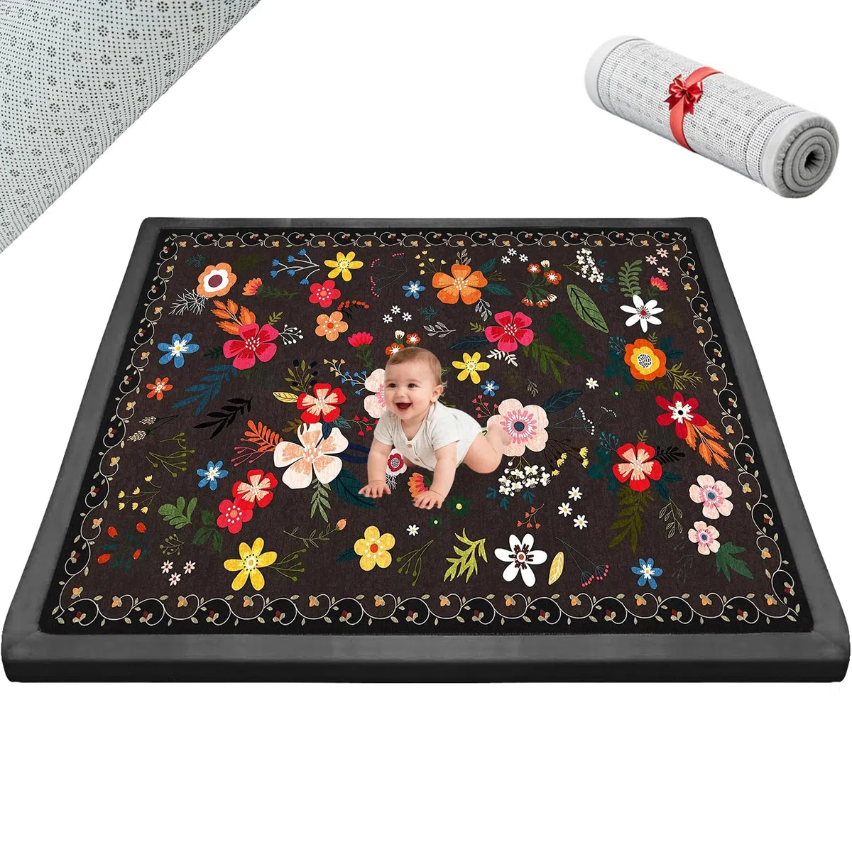 Spielmatte Baby/Krabbelmatte Baby, Teppich für Kinderzimmer mit hochwertigem Memory-Schaum, 2 cm Dick Krabbelmatte Baby, Krabbeldecke, Tatami Matte 120 x 120cm