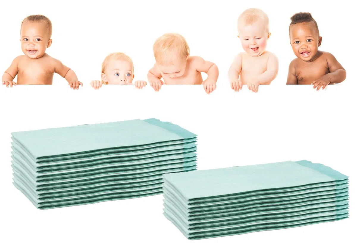 100 Wickel Baby Einmalunterlage 60x90 Wickelauflage saugstark Einwegunterlage Wickelunterlage Wickelunterlagen