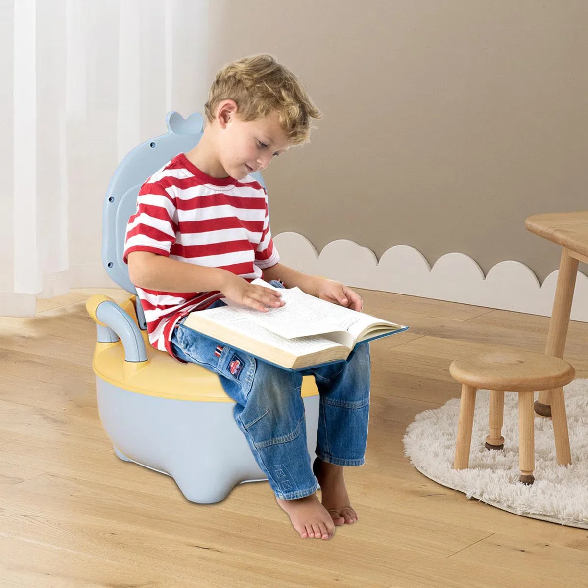 Reisetöpfchen für Kinder, tragbar, Pinguin-Training, mit rutschfester Unterseite, leichtes Töpfchen für Kinder, für Reisen, Camping und tägliches Training, Badesitz für zu Hause
