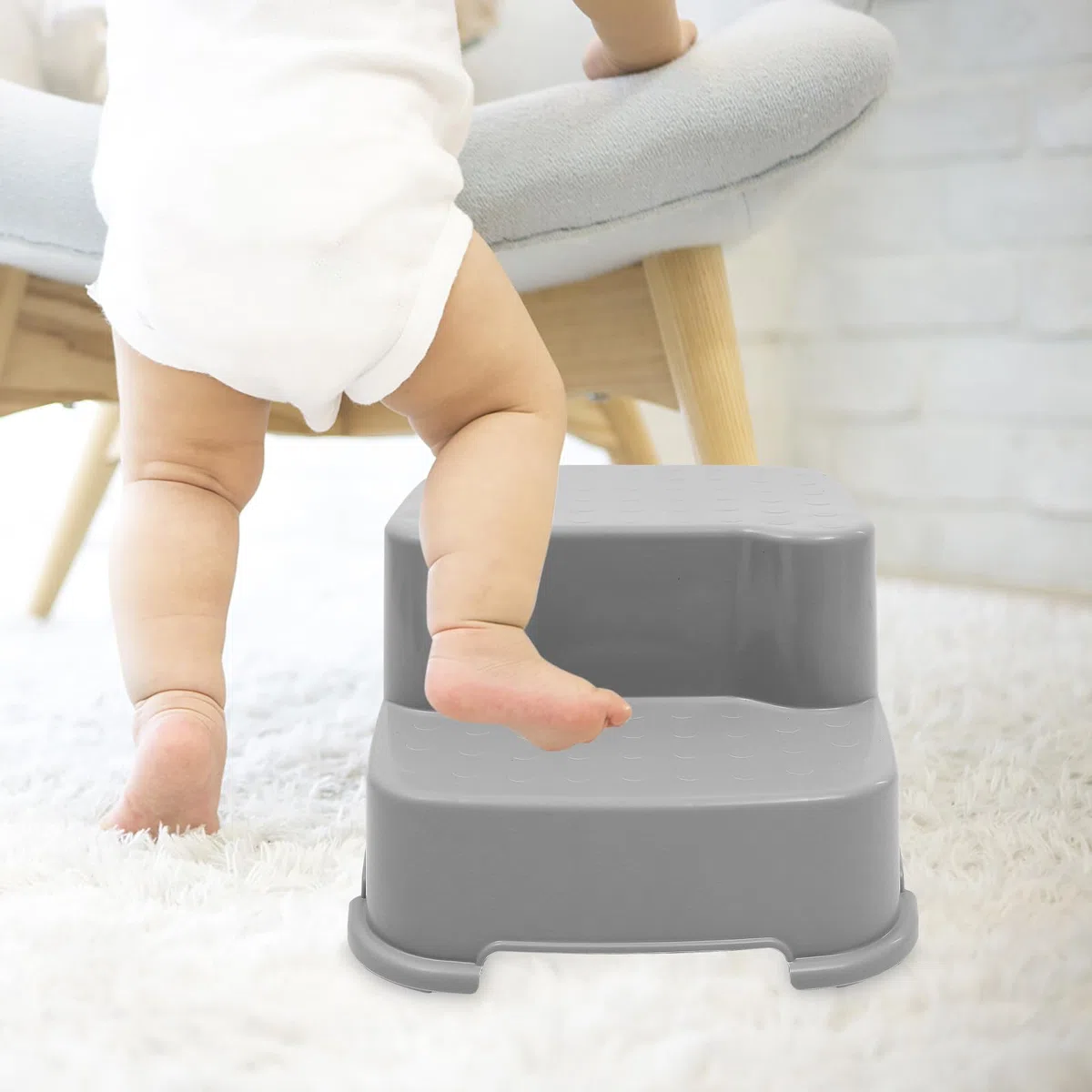 LIOOBO Tritthocker aus Robustem PP rutschfest Doppellagig Multifunktionaler Badezimmer und Sitzhocker für Kleinkinder Fußbank für Küche Bad und Schlafzimmer