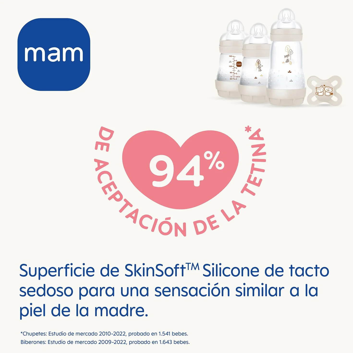 MAM Welcome to the World G102-3 Babyflaschen Easy Start Anti-Colic, 1 Schnuller Start und 1 Brosche Clip 0+ Monate, Spanische Version, Rosa, 5 Stück