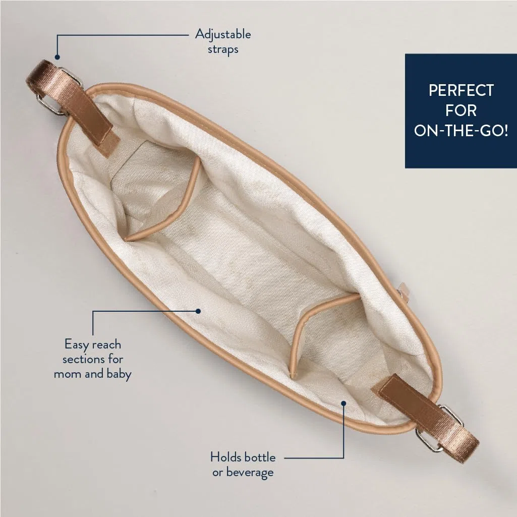 Itzy Ritzy Verstellbarer Kinderwagen-Organizer – Kinderwagen-Organizer-Tasche mit Fronttasche mit Reißverschluss, 2 integrierten Innentaschen und verstellbaren Riemen, passend für fast jeden