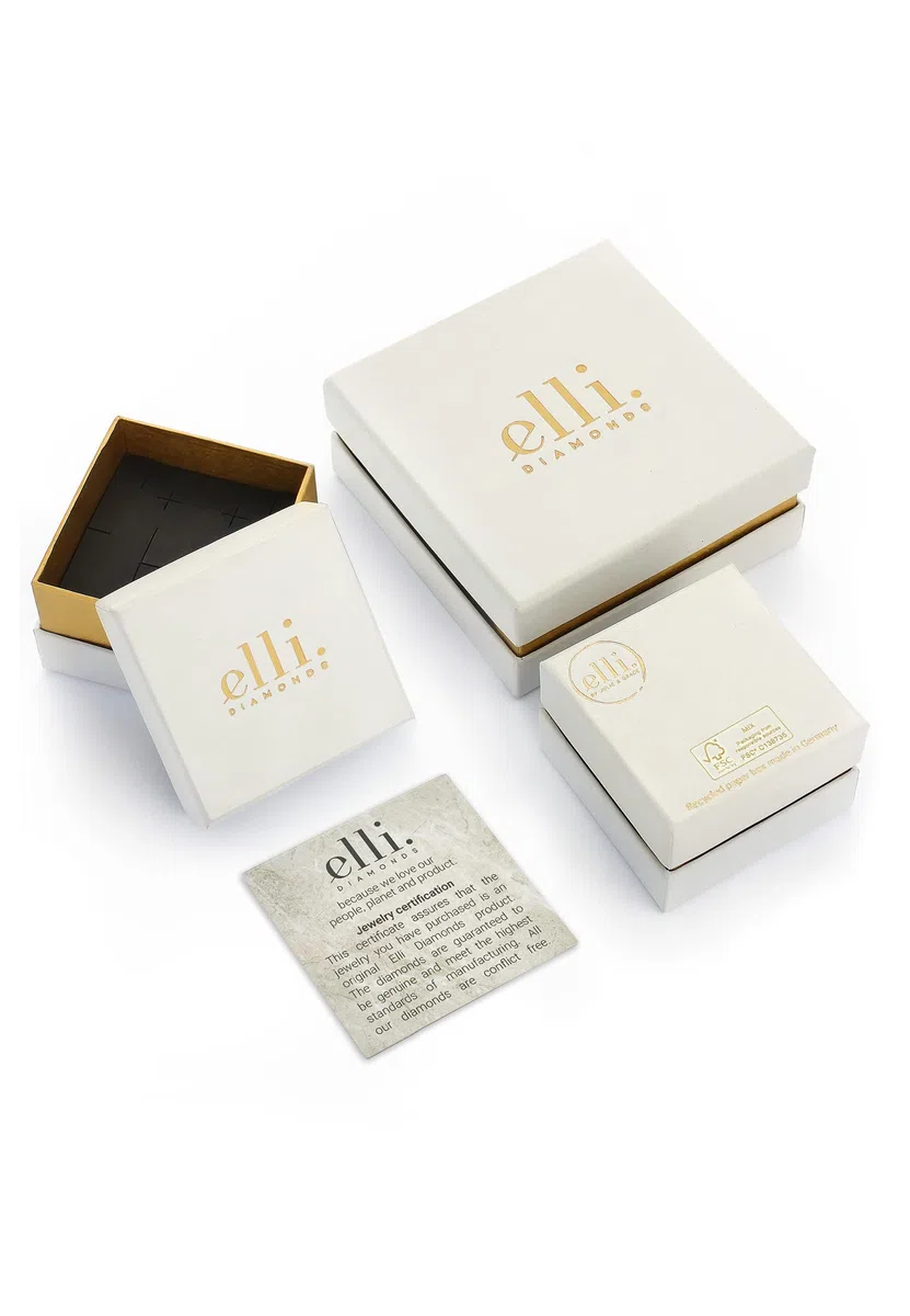 Elli DIAMONDS Anhänger Anhänger Kinder Taufring mit Diamant (0.005 ct.) in 585 Gelbgold