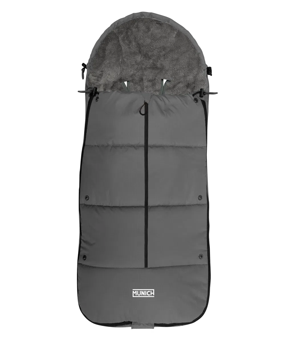Munich Mun15 Universal-Fußsack für den Winter, hält das Baby warm, wasserdichter Fußsack für Kinderwagen (grau)