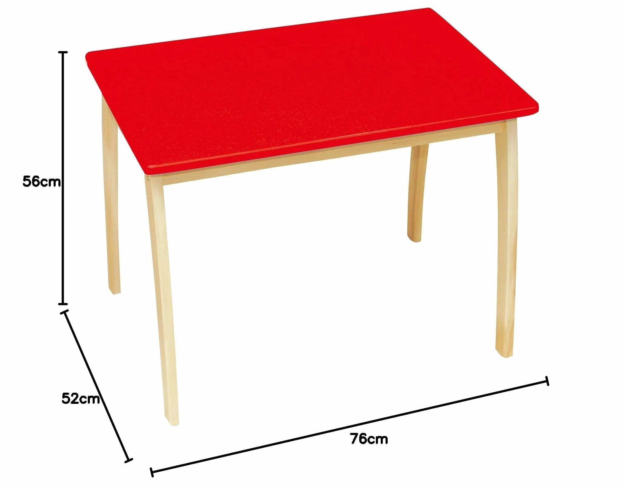 roba Kindertisch, aus Massivholz und MDF, mit farbig lackierter Tischplatte