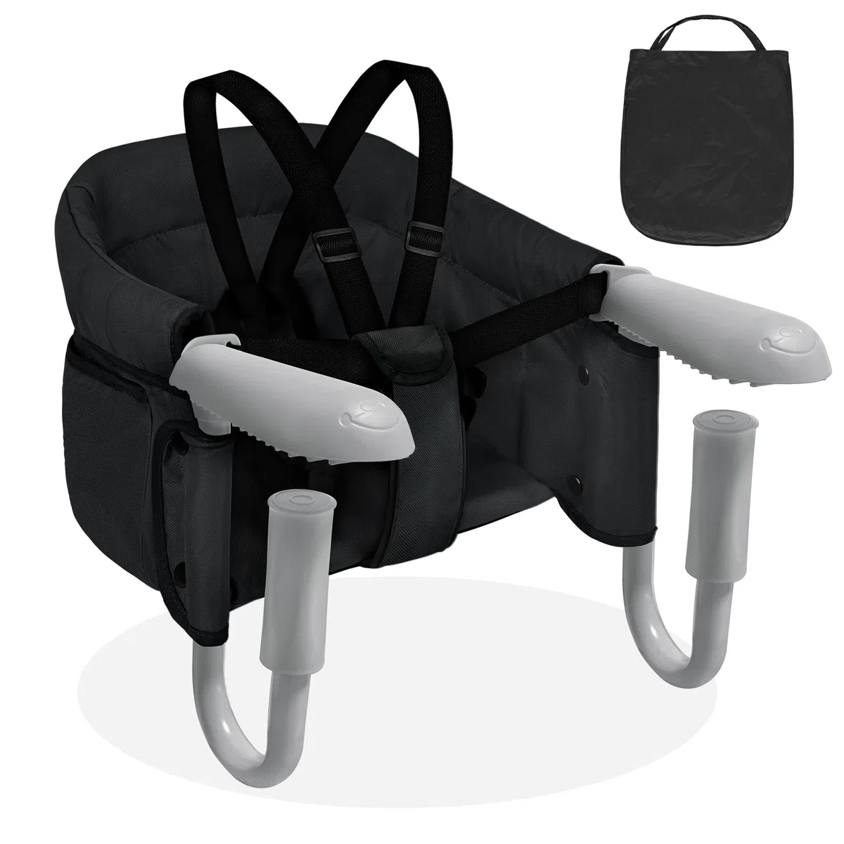 Froadp Faltbar Tischsitze Baby Klappbare Boostersitze Stuhlsitz 6-36 Monate Babystuhl für 2-8cm Dicke Tische Kinder Sitzerhöhung Sitzhilfe Babysitz mit Anti-Rutsch-Klemmen Kapazität 8-15KG (Schwarz)