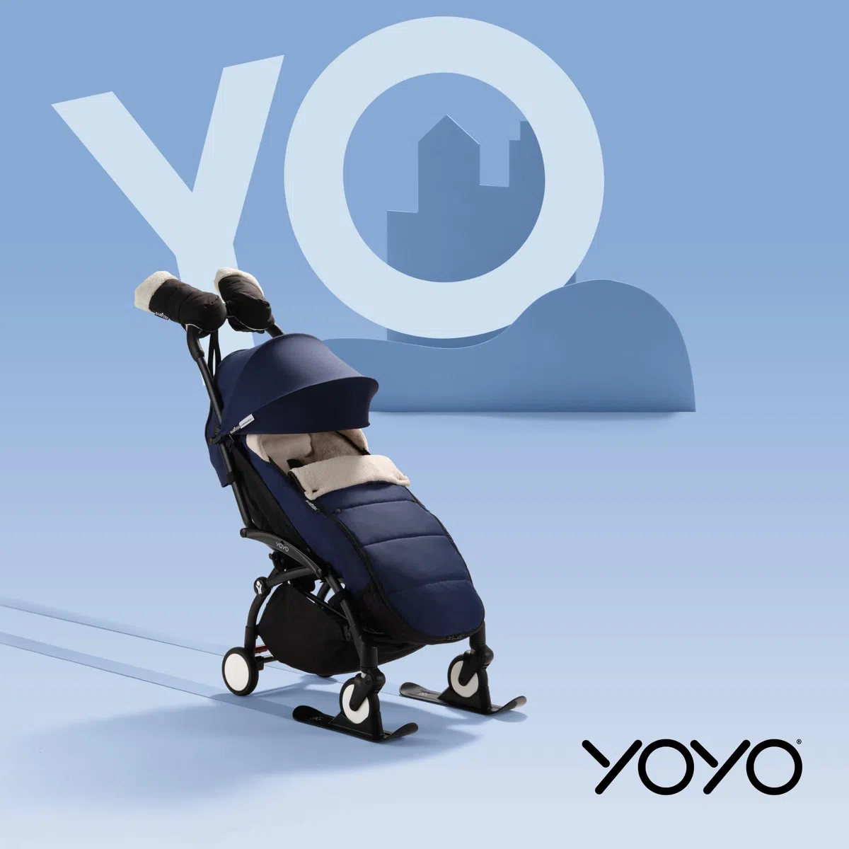 BABYZEN YOYO Fußsack, Aqua - Sherpa-Futter und Fleece-Kapuze mit Kordelzug hüllen das Baby in wohlige Wärme - Inklusive Tragetasche - Maschinenwaschbar