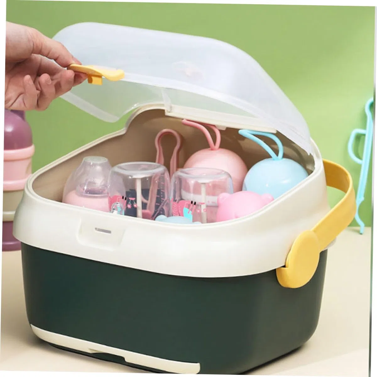 Babyflaschen Trockenbox Großformat Mit Deckel Staubdicht Babyflaschenhalter Aufbewahrungsbox Frei Multifunktional Für Babypflege Und Flaschenreinigung