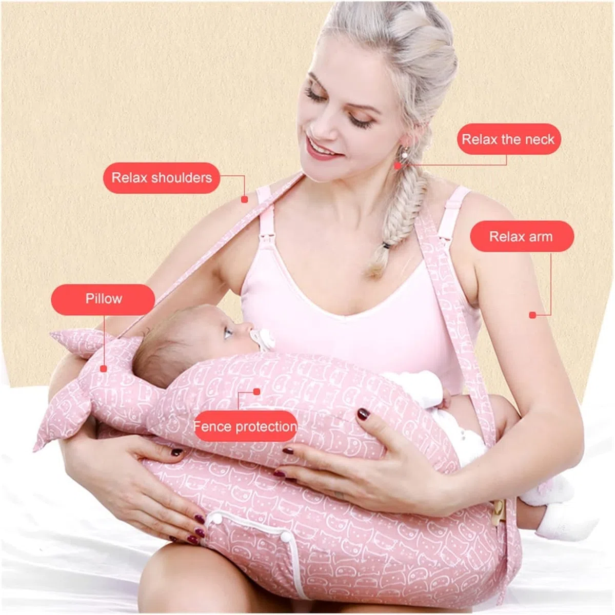 Stillkissen Baby Mutterschaft Stillkissen Verstellbares Taillenkissen für Schwangere Frauen, 7